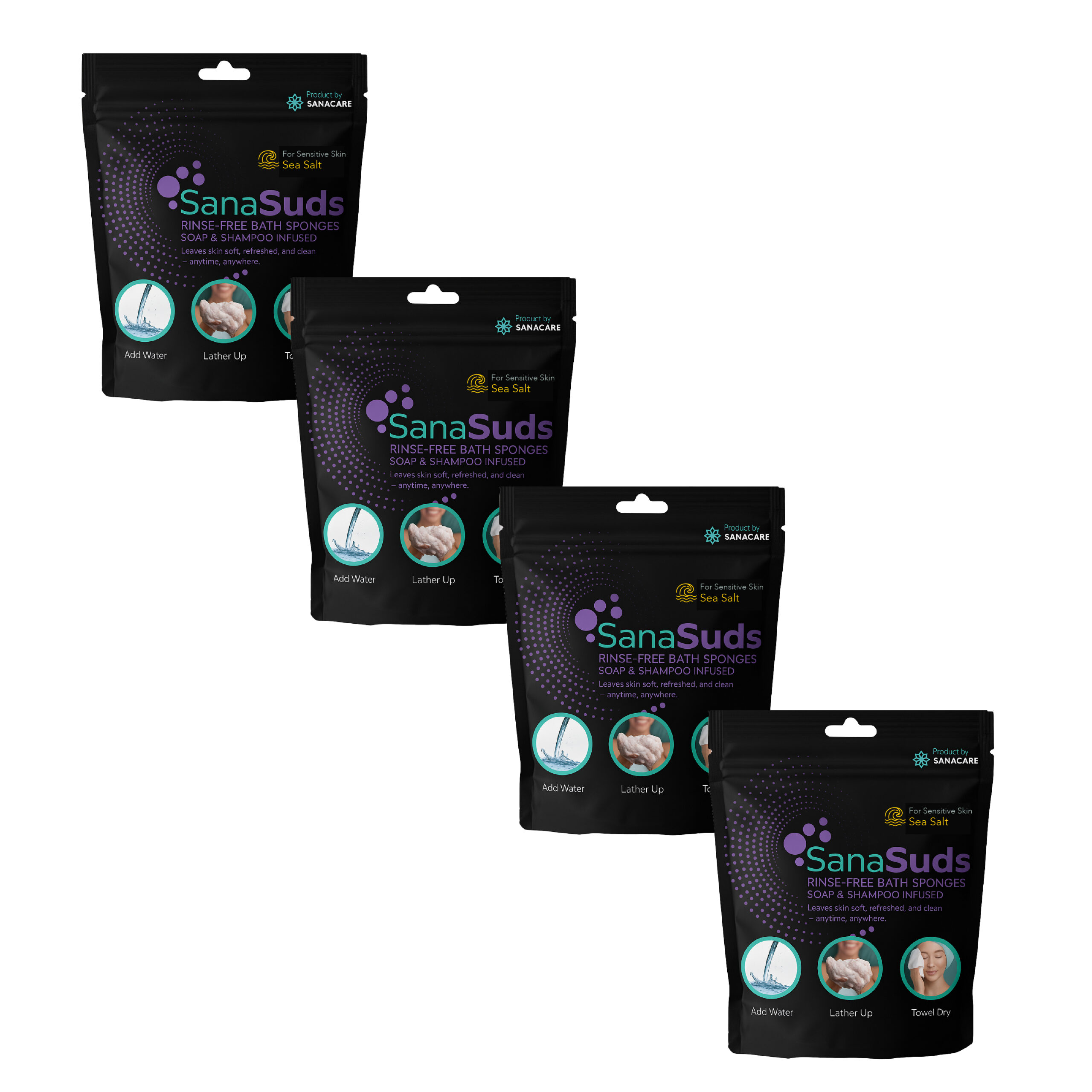 Sea Salt - Soap & Shampoo Infused 4-Pack